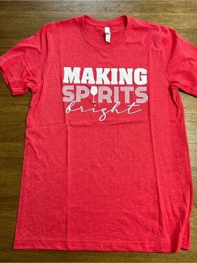 NEW Red 'Making Spirits Bright' Graphic Tee
